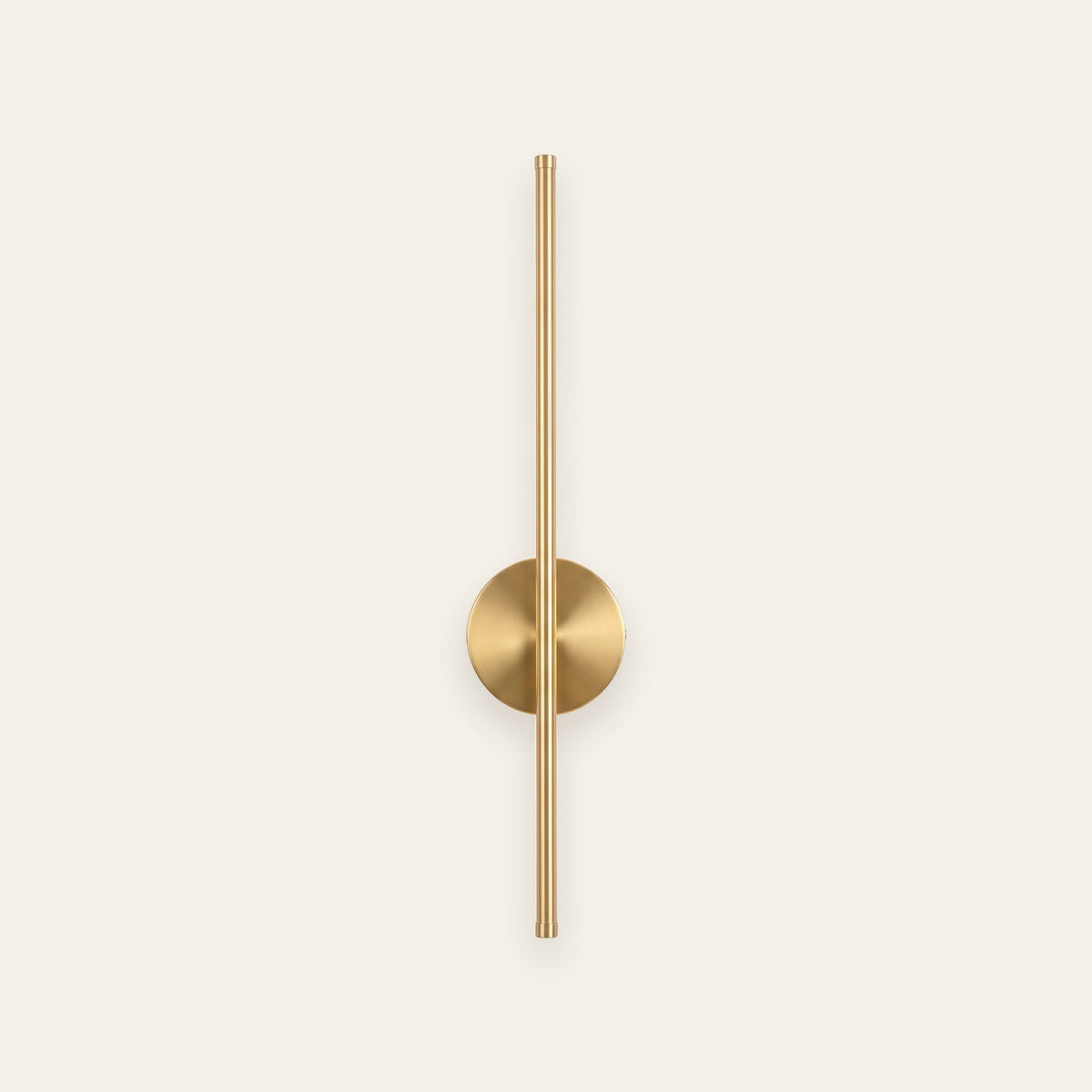 Strand rechargeable linear wall light in brushed gold, cream background