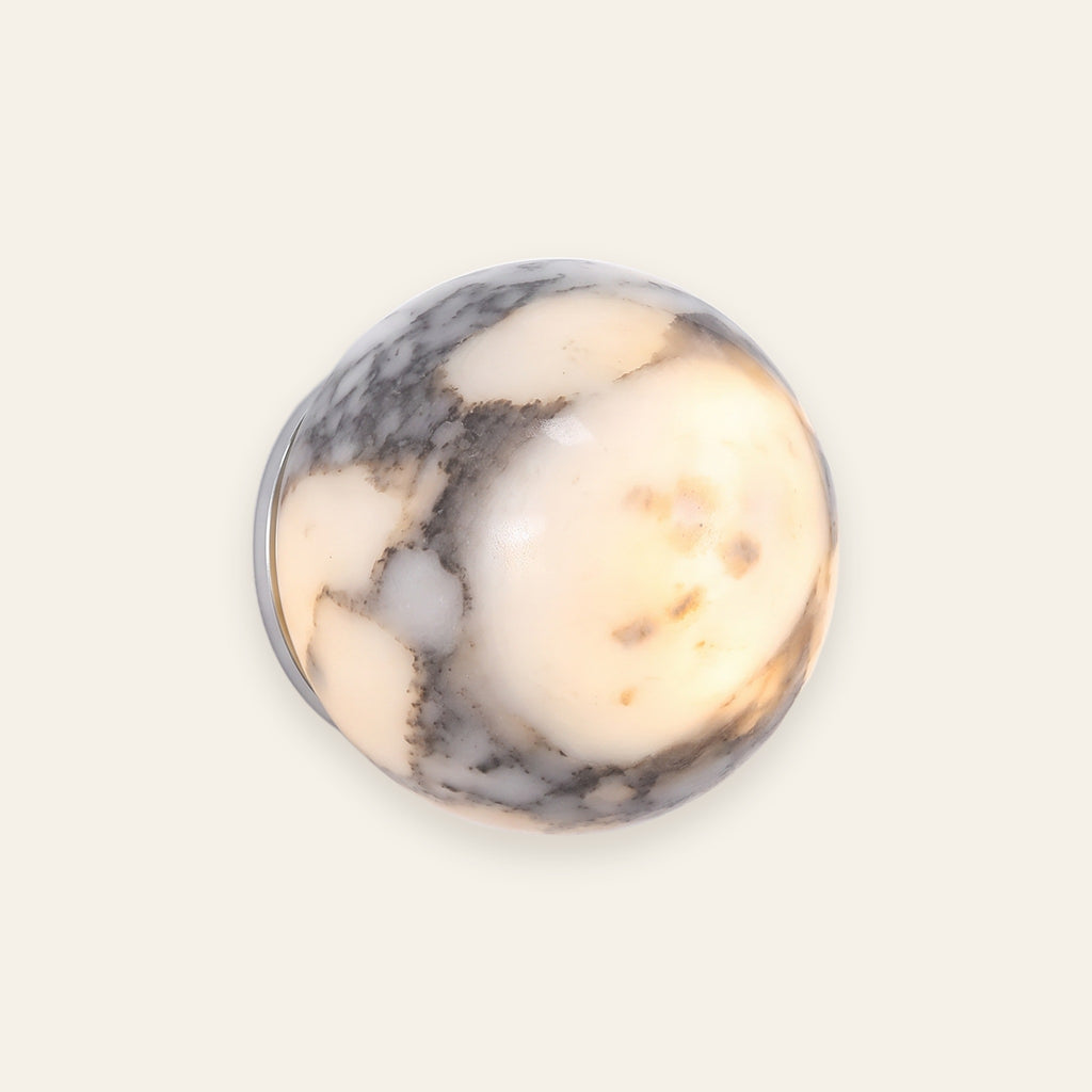 Ashby marble globe wall light, cream background