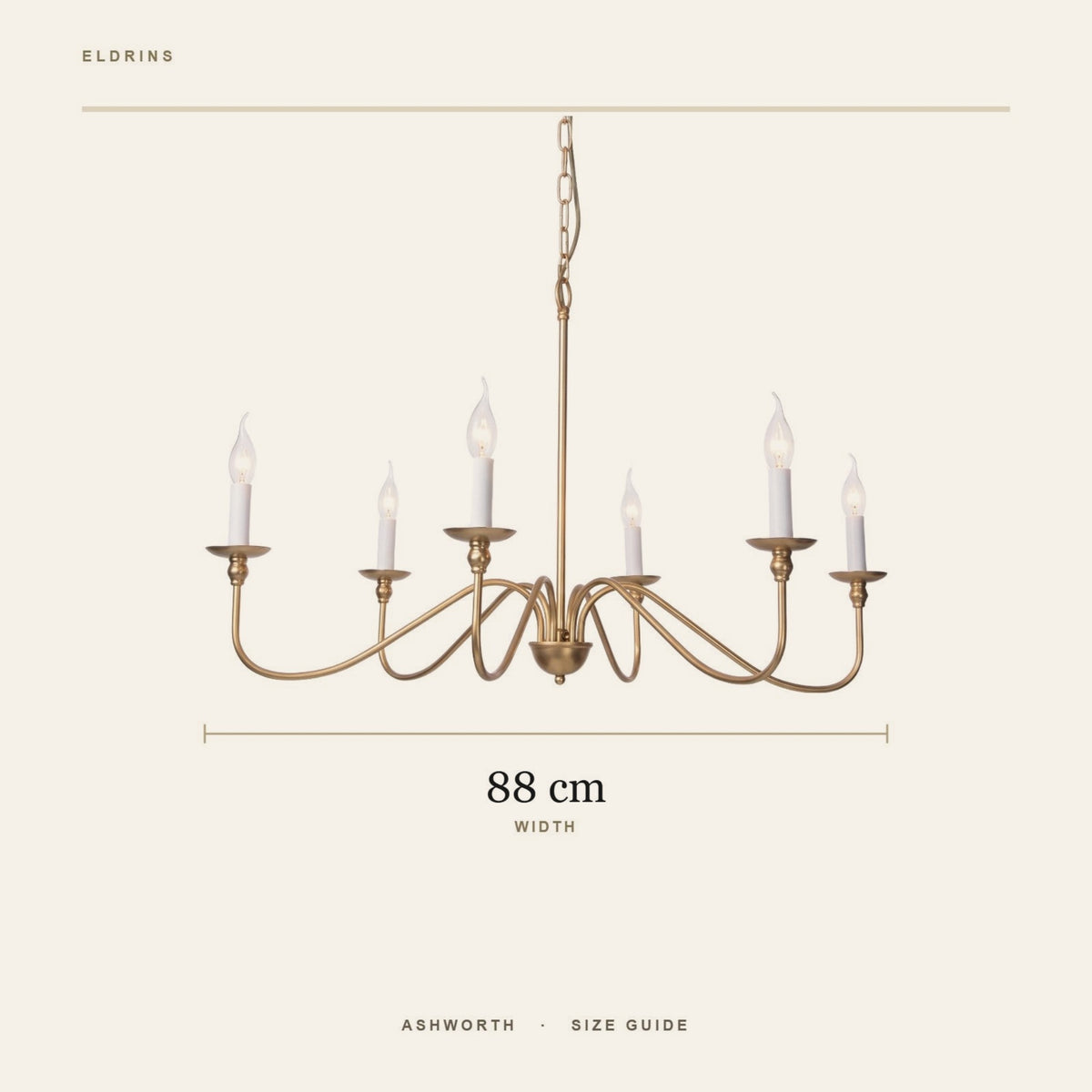 Ashworth chandelier size guide: 88 cm wide