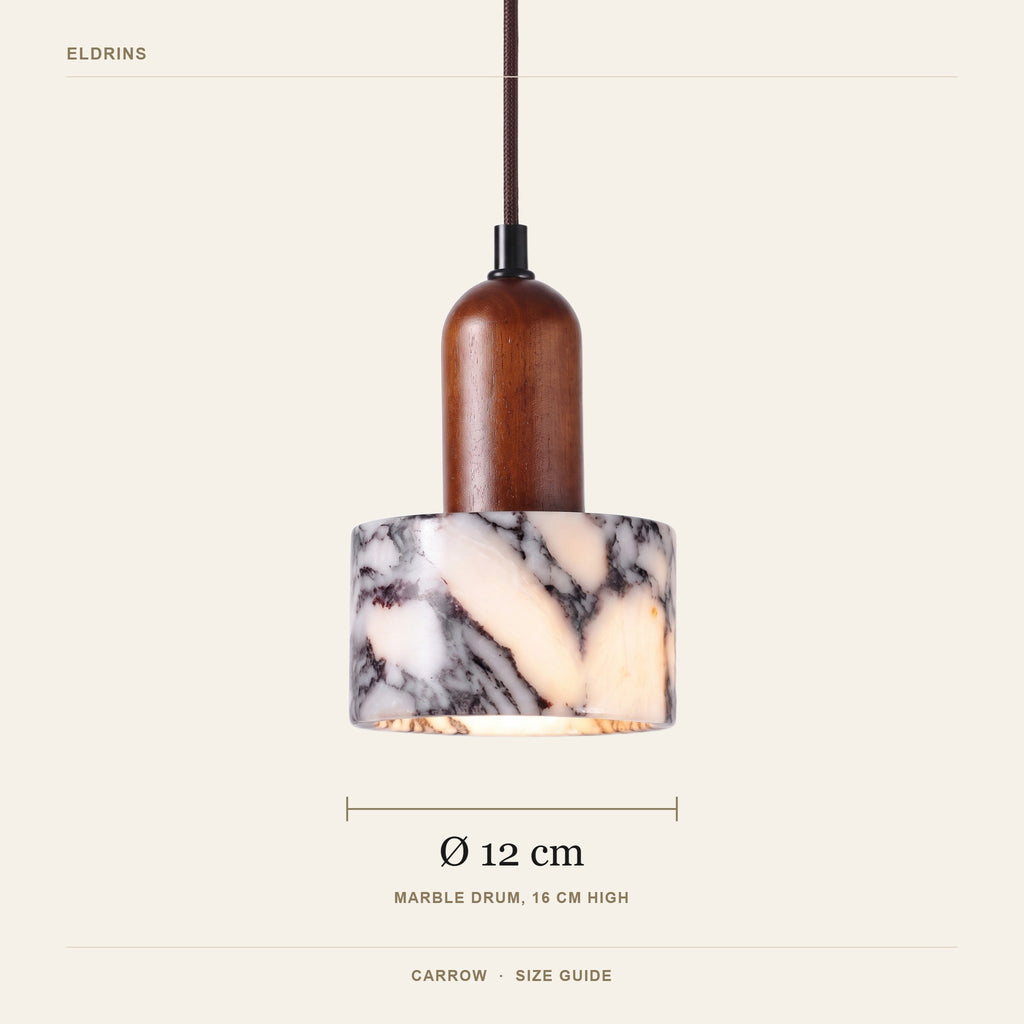 Carrow pendant size guide, 12 cm wide