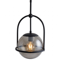 Noctis matt black smoked glass pendant light on a white background