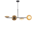 Linvara gold and bronze linear bar pendant light on a white background