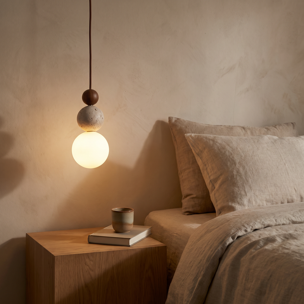 Bexley pendant beside a bed