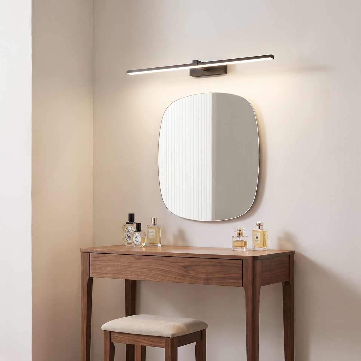 Ellery vanity light above a dressing table mirror