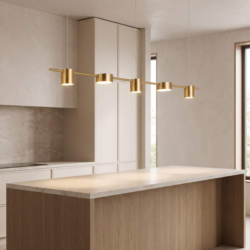 Hayes linear light over a kitchen island