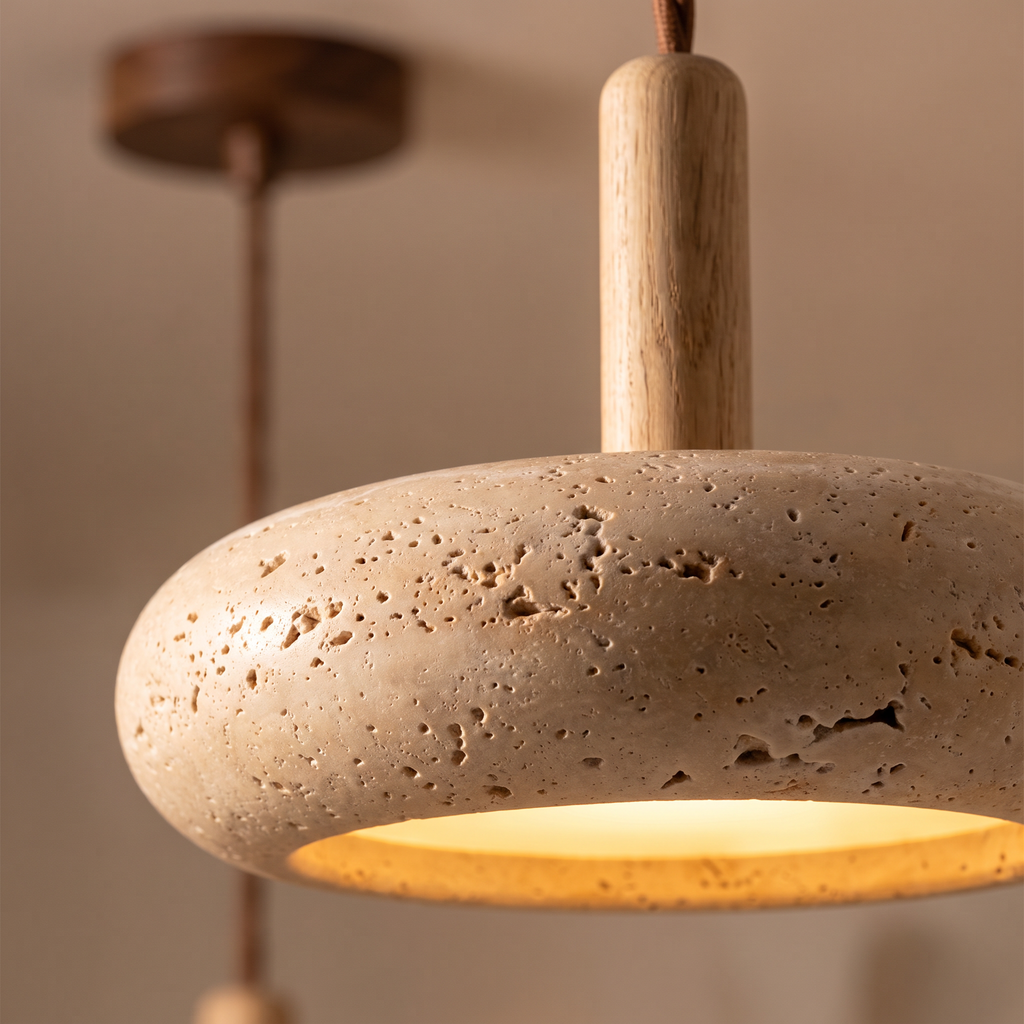 Siena travertine disc close up