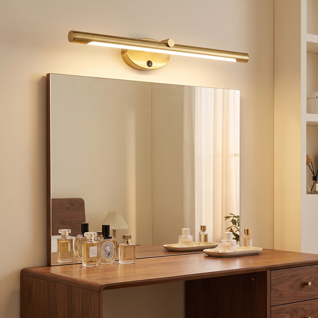 Halden vanity light above a dressing table mirror