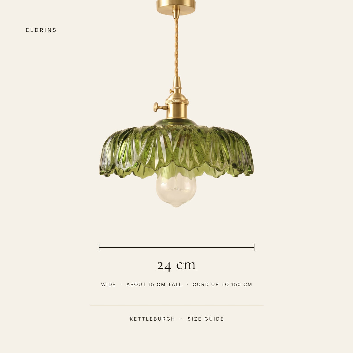 Kettleburgh size guide: 24 cm wide, about 15 cm tall, cord up to 150 cm