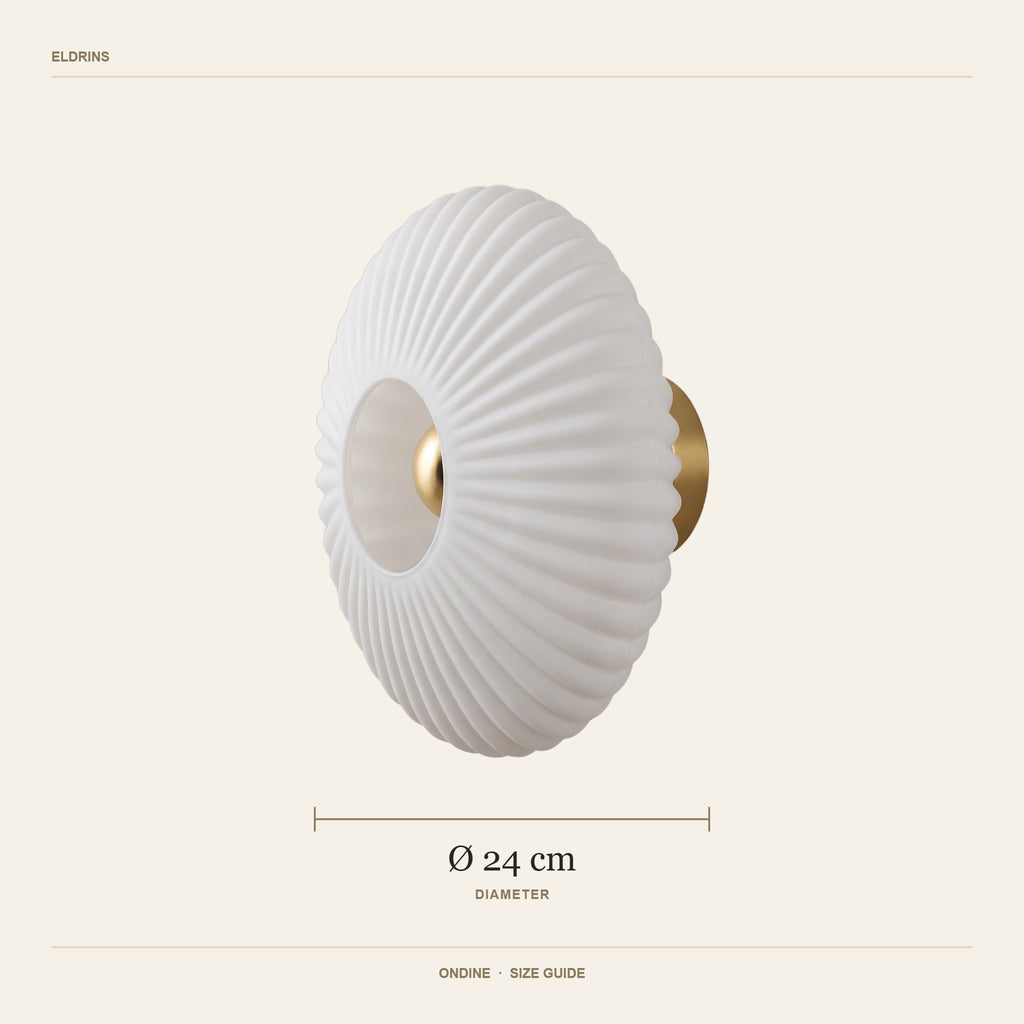 Ondine wall light size guide, 24 cm diameter