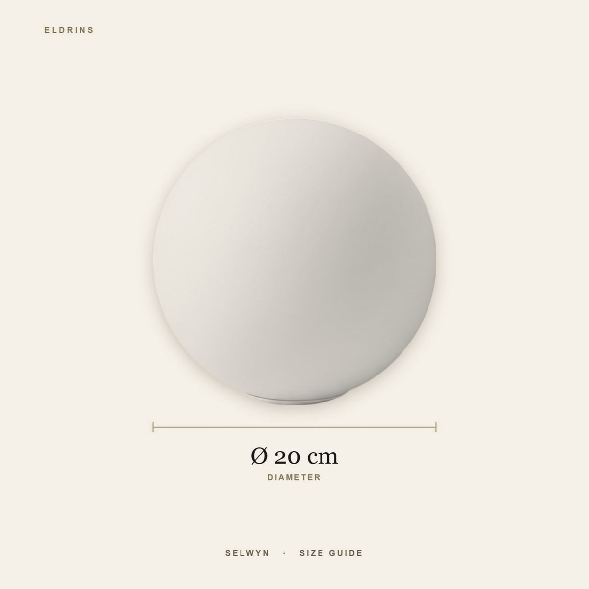 Selwyn size guide, 20 cm diameter