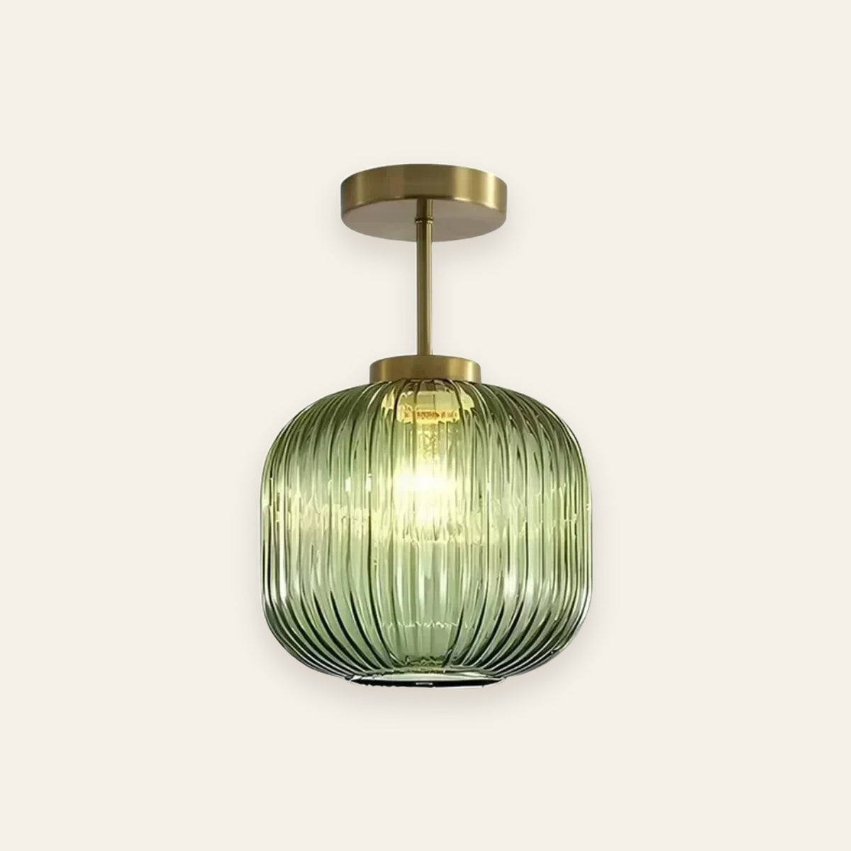 Thornbury in green ribbed glass