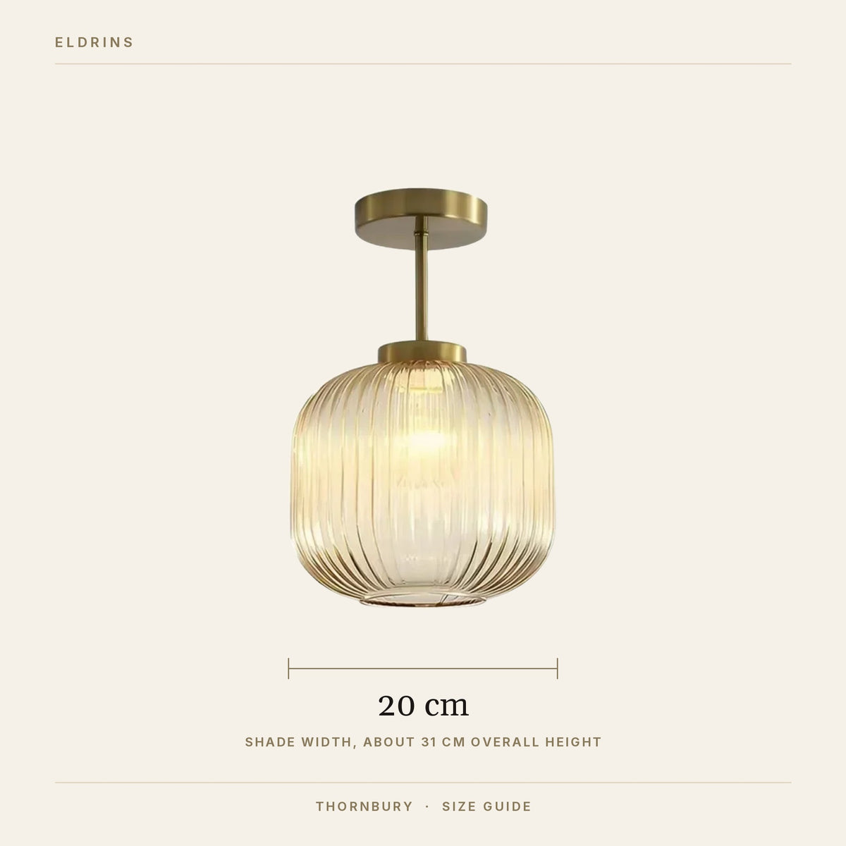 Thornbury size guide, 20 cm shade
