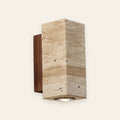 Tivoli travertine wall light with walnut back plate